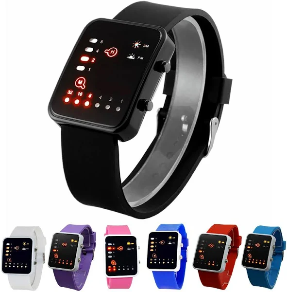 Binarne Led zegarki męskie oglądają modę w kropki cyfrowe zegarki elektroniczne zegarki dla par