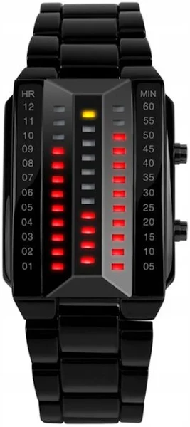 Zegarek męski Skmei binarny srebrny czarny gf2