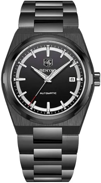 BENYAR 2024New luksusowa moda męska automatyczny zegarek mechaniczny szafirowy ze stali nierdzewnej