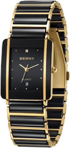 kobiet BERNY ceramiczny zegarek kwarcowy luksusowy prostokątny zegarek na rękę