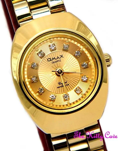 OMAX Elegancki pozłacany zegarek ze szwajcarskim ruchem