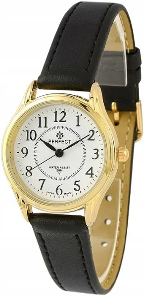 Czarno-złoty zegarek perfect klasyczny damski retro miyota 273