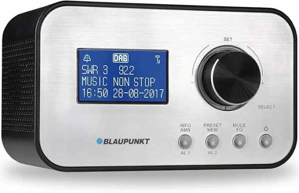 BLAUPUNKT CLRD 30 radio cyfrowe DAB + budzik, radio, radio z zegarkiem z funkcją ładowania USB, dwa czasy budzenia, funkcja drzemki i timer snu, 6 W
