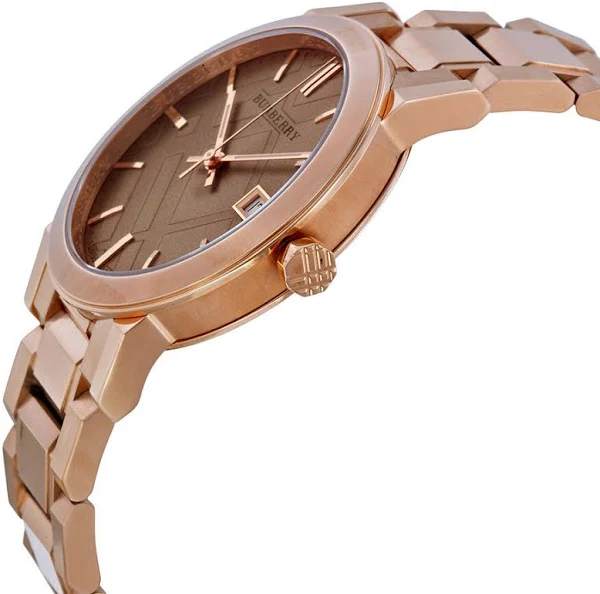 Burberry Bu9034 Różowa tarcza Różowe złoto Zegarek damski