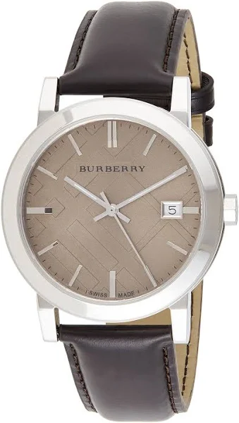 BURBERRY The City BU9011 Męski zegarek z tarczą z nadrukiem Fawn Check
