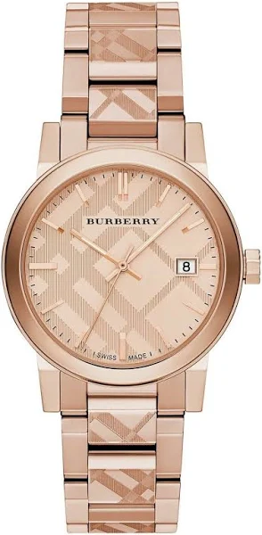 Burberry Rose GoldTone Dial Stainless Steel Quartz Ladies Watch BU903
