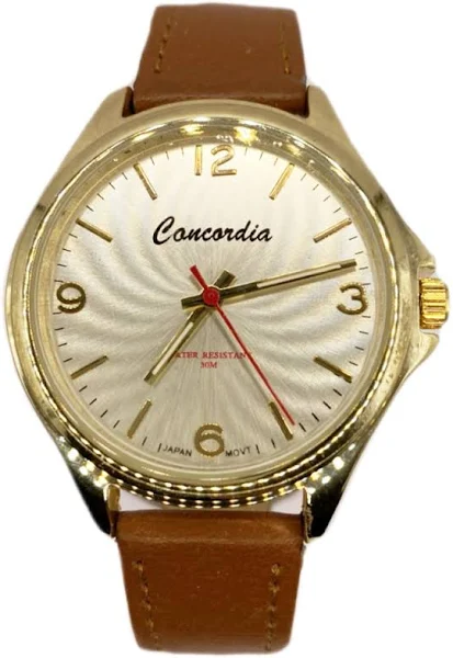 SAXO Złoty modny męski zegarek z paskiem Concordia CDDA31-2