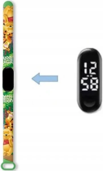 Zegarek cyfrowy LED Kubuś Puchatek zielony