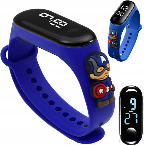 Zegarek Dla Dzieci Led Smartwatch Kapitan Ameryka Edukacyjny
