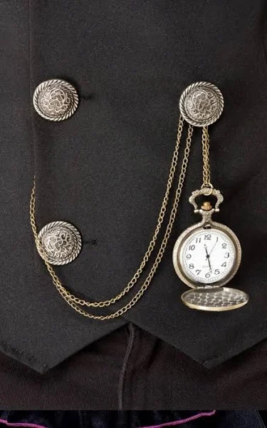 Smiffys Zegarek kieszonkowy z lat 20. różne wzory niefunkcjonalny z łańcuszkiem