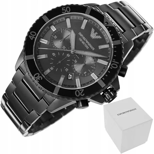 Zegarek Męski Emporio Armani Czarny Pudełko