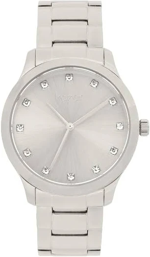 Zegarek na bransolecie z kryształkami na tarczy