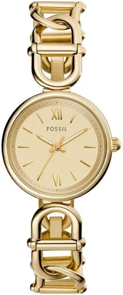 Fossil Carlie Zegarek damski mechanizm kwarcowy z paskiem ze stali nierdzewnej lub skóry