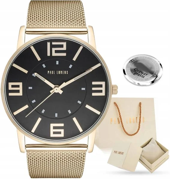 Duży zegarek damski Paul Lorens Debby czytelna tarcza z cyframi Grawer