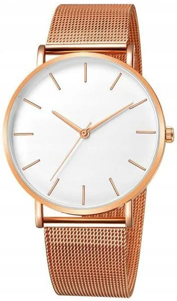 ZEGAREK DAMSKI pasek MESH elegancki ROSE GOLD