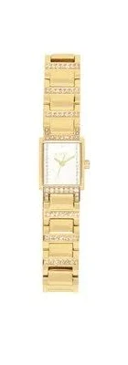 Zegarek z prostokątną kopertą zdobiony kryształkami