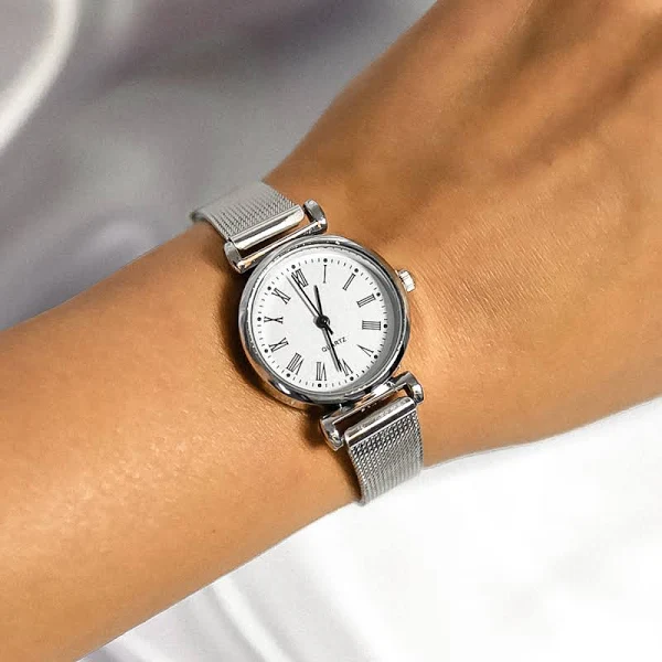 Zegarek srebrny Oise z małą tarczą cyfry rzymskie