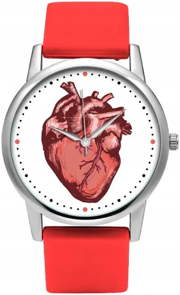 Zegarek z silikonowym paskiem Anatomiczne Serce śmieszny