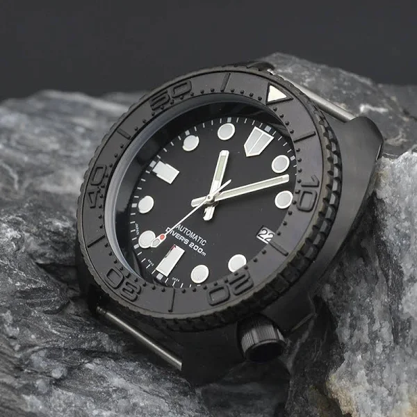 NH35 ruch 200M wodoodporny zegarek dla nurka dla mężczyzn Turtle Abalone Style 38mm Bezel wkładka