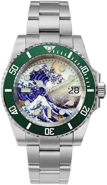 San Martin męski zegarek dla nurka duch wodny automatyczny mechaniczny zegarek na rękę szafirowy