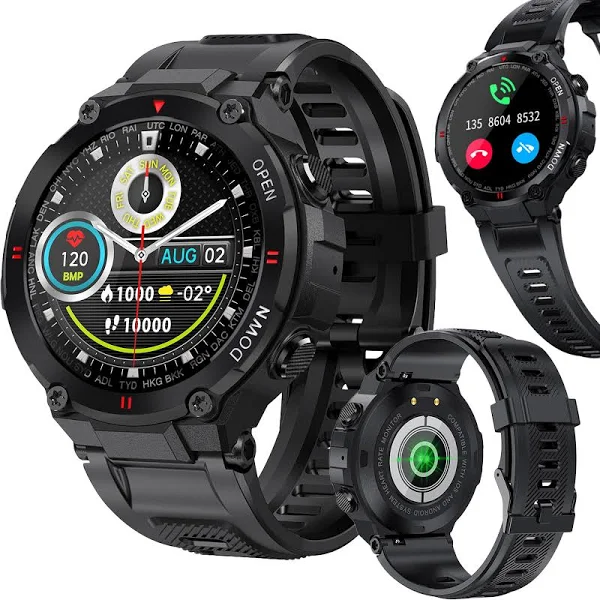 Smartwatch Męski Zegarek Sportowy Wodoodporny Puls