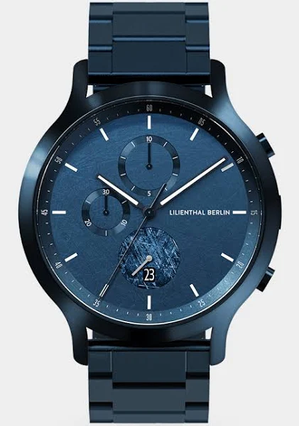 Męski Zegarek Chronograf Niebieski Koperta ze Stali Chirurgicznej