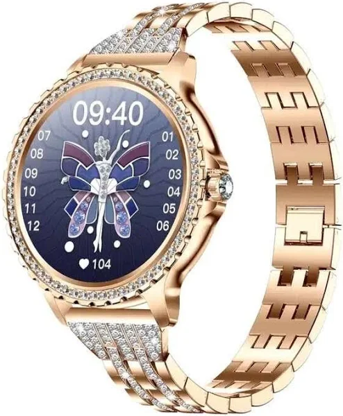 Smartwatch zegarek Bestphone BF3 złoty z opaską diamonds wer