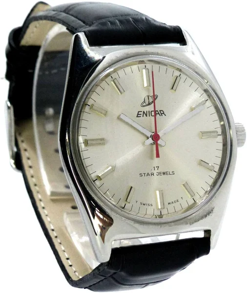 Enicar Star Jewels Męski zegarek na rękę Ręczny naciąg Stal nierdzewna