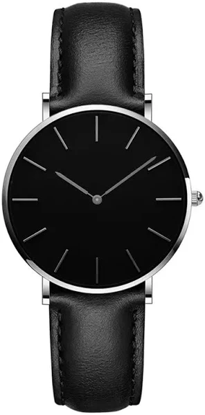 Hannah Martin Casual sport zegarek kwarcowy kobiety wodoodporne skórzane zegarki czarne panie