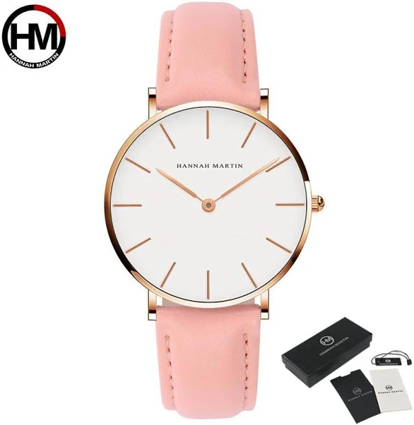 Hannah Martin Zegarki damskie Kreatywna najlepsza marka japonia zegarek kwarcowy moda przyczynowy skórzany pasek kobiece wodoodporne Zegarki na rękę