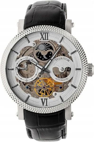 Heritor Zegarek automatyczny "Aries" w kolorze srebrno-czarnym