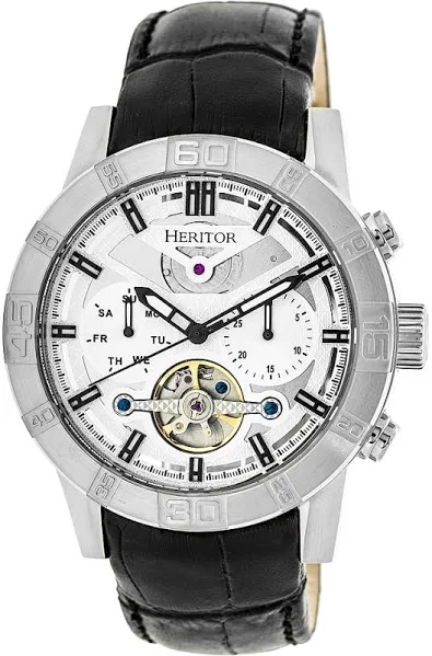 Heritor Zegarek automatyczny Hannibal w kolorze srebrno-czarnym