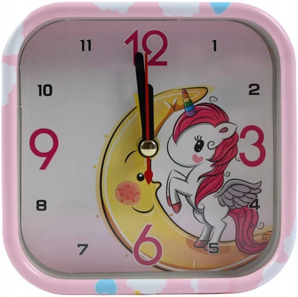 Różowy Budzik Jednorożec Ozdobny Zegar Dla Dzieci Unicorn Różne wzory