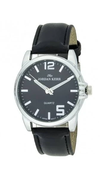 Zegarek Męski Jordan Kerr Gruby Gładki Skórzany Pasek
