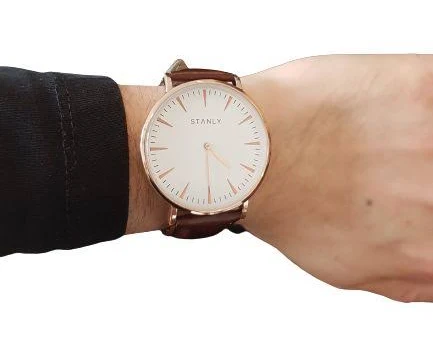 Elegancki męski zegarek brązowy