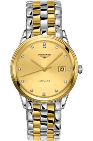 Longines Flagship Złoty i Stalowy Diamentowy Zegarek Tarczowy