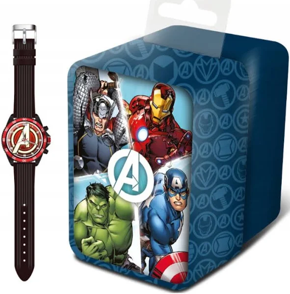 Euroswan Zegarek analogowy w metalowym opakowaniu Avengers MV15786 Kids
