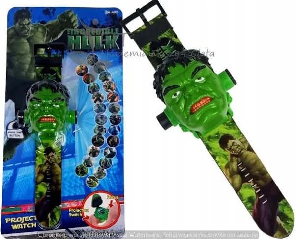 Zegarek z projektorem Hulk projektor cyfrowy 3D marvel avengers zielony