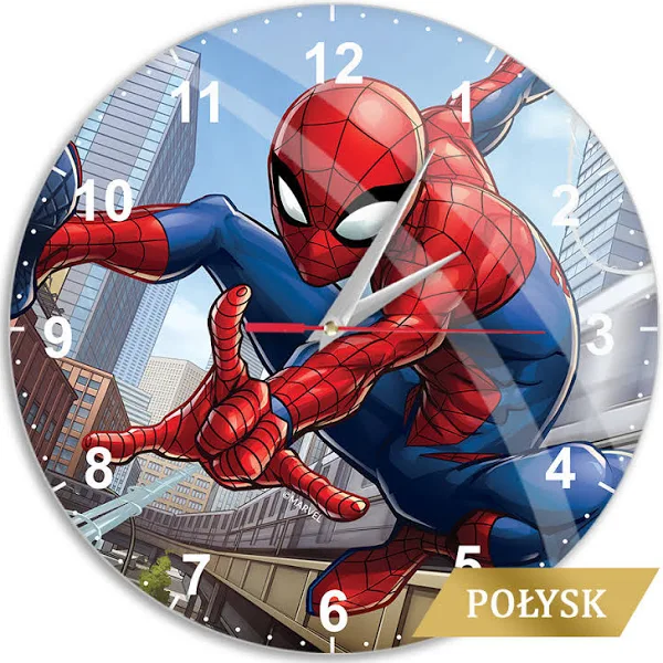 Marvel Zegar ścienny Z połyskiem Spider Man 004