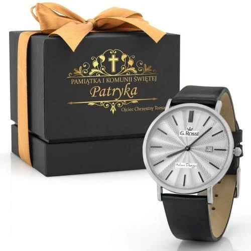 Zegarek na komunię Zegarek męski G. Rossi z grawerem na komunię
