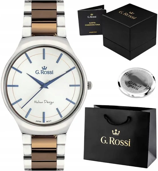Zegarek męski G. Rossi Klasyczny na co dzień stalowa bransoleta Grawer