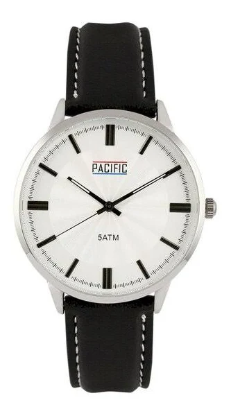 Srebrny męski zegarek na pasku Pacific X0060-08