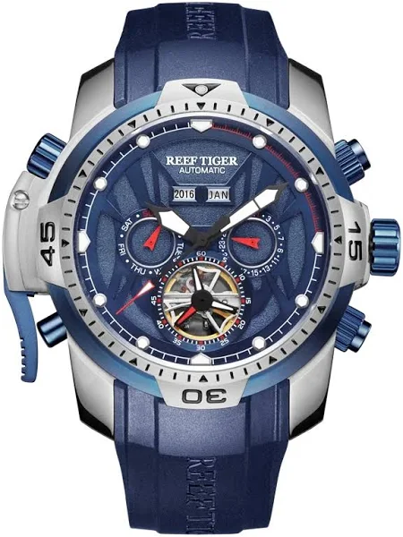 Rafa tygrys/RT pomarańczowy zegarek sportowy męski wodoodporny świecący wieczny kalendarz