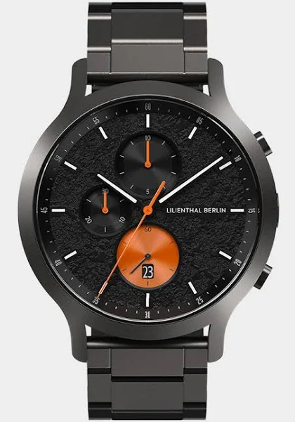 Męski Zegarek Chronograf Szary Czarny Koperta ze Stali Chirurgicznej