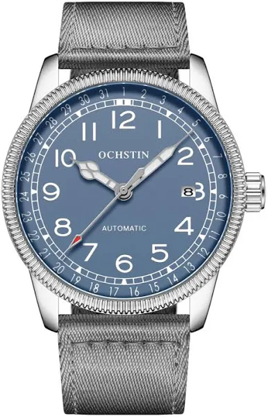 Ochstin mechaniczne mężczyzna zegarka zegarki automatyczne człowiek Retro czerwona zegarek z paskiem