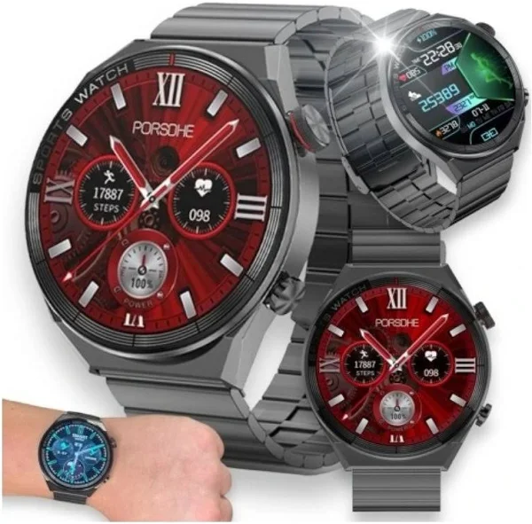 Smartwatch Męski Rozmowy Pulsometr Krokomierz Pl Menu 2 Paski