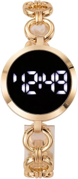 kobiet Moda damska Mały prosty zegarek na łańcuszku z ekranem dotykowym damski pasek stalowy Bransoletka