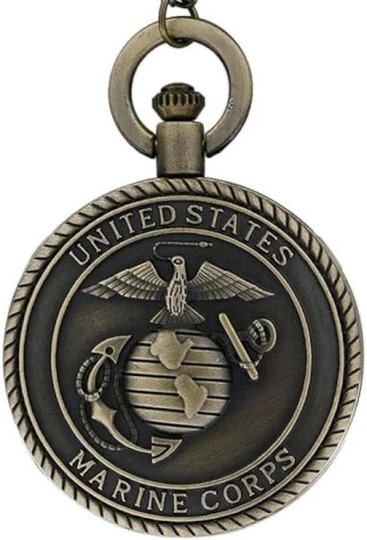 SAXO Zegarek na łańcuszku z zamknięciem z logo US Marine Corps