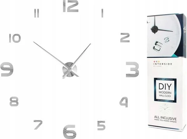 Zegar Ścienny Nowoczesny Naklejany Duży