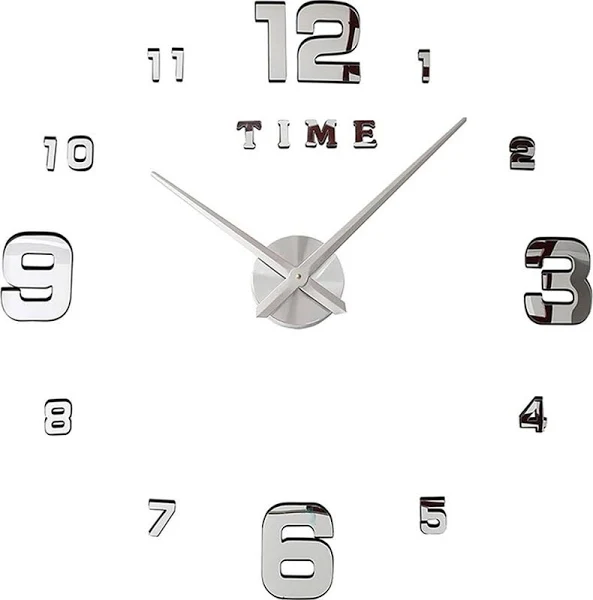Zegar ścienny 3d naklejany na ścianę xxl duży 130 cm przyklejany cichy